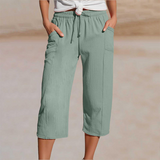 Dames Driekwart Broek met Elastische Taille en Zijzakken