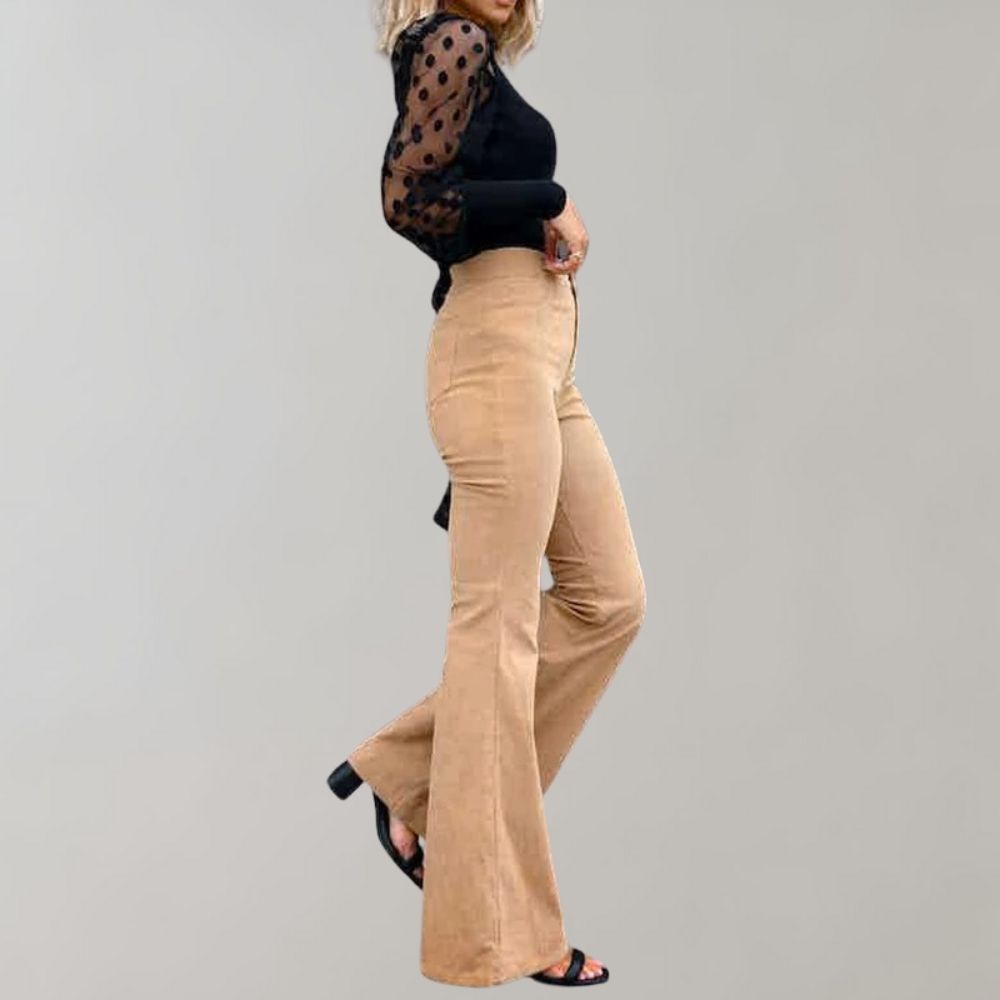 Dames Flared Broek Hoge Taille met Wijde Pijpen