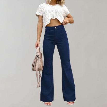 Dames Flared Broek Hoge Taille met Wijde Pijpen