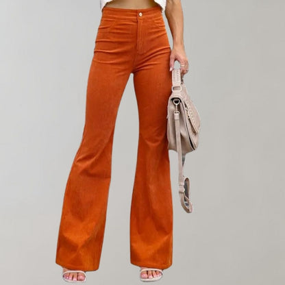 Dames Flared Broek Hoge Taille met Wijde Pijpen