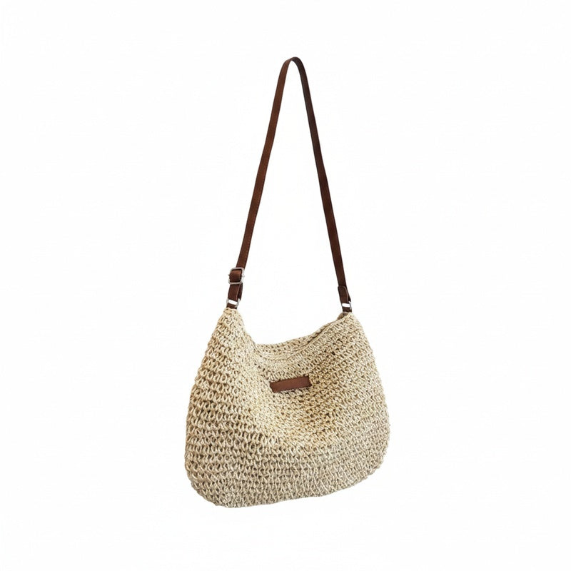 Dames Gevlochten Shoulder Bag met Verstelbare Riem en Ritssluting