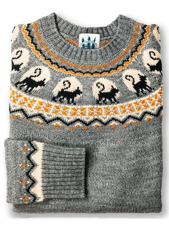 Dames Halloween Sweater met Ronde Hals en Fair Isle Patroon Ghost Fair Isle