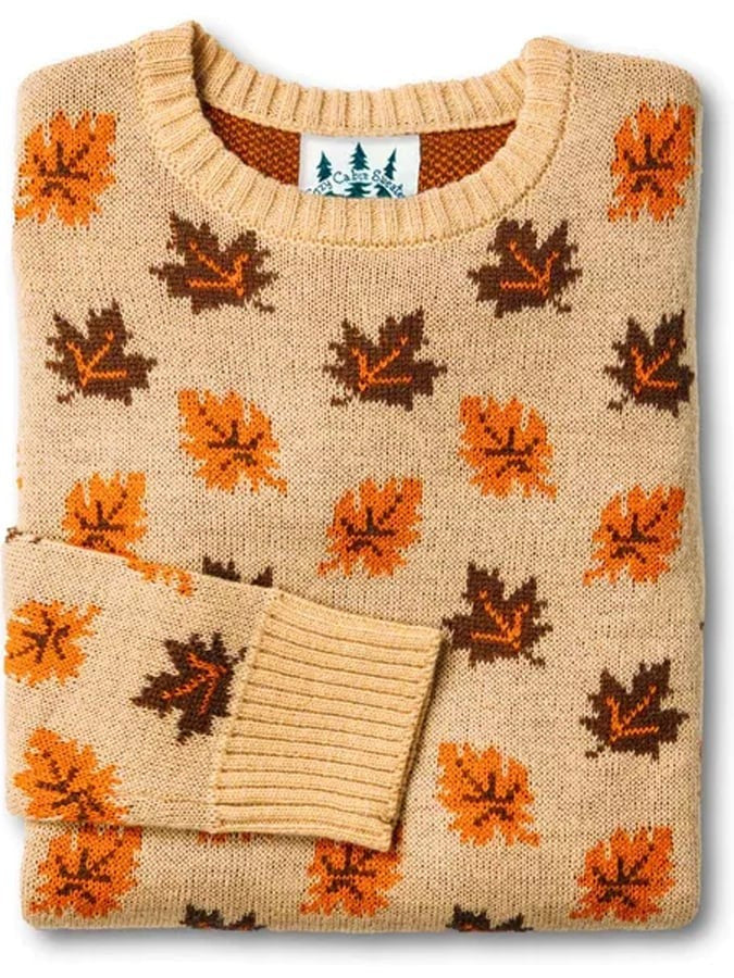 Dames Halloween Sweater met Ronde Hals en Fair Isle Patroon Autumn Leaves