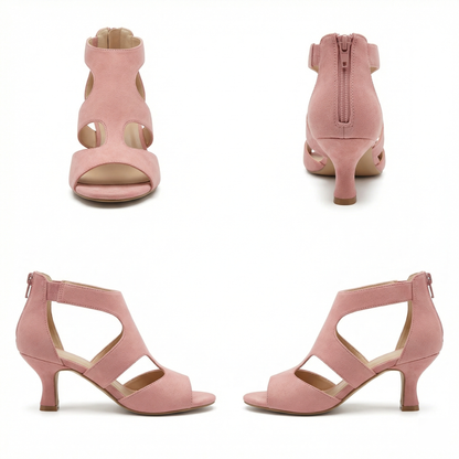 Dames High Heels met T-bandje en Peep Toe Ritssluiting