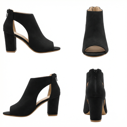 Dames High Heels met T-bandje en Peep Toe Ritssluiting