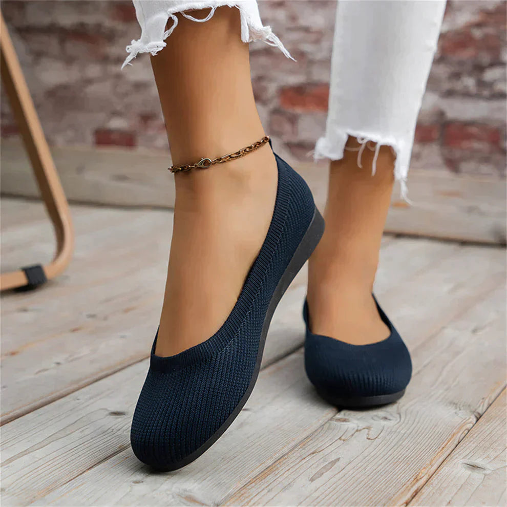 Dames Instapschoenen met Brede Teenruimte en Ronde Neus Blauw