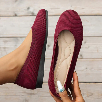 Dames Instapschoenen met Brede Teenruimte en Ronde Neus Rood