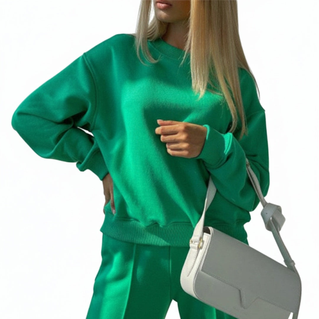 Dames Joggingpak met Oversized Sweater en Wide Leg Broek