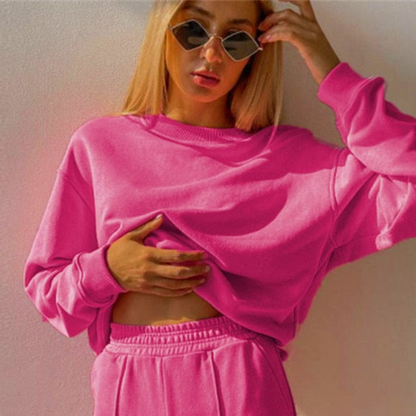 Dames Joggingpak met Oversized Sweater en Wide Leg Broek