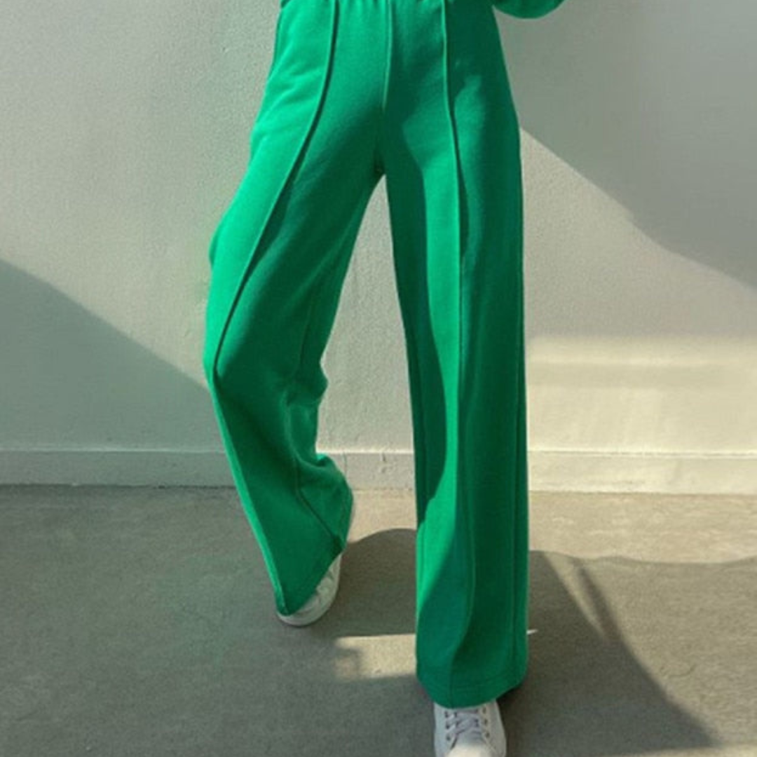 Dames Joggingpak met Oversized Sweater en Wide Leg Broek
