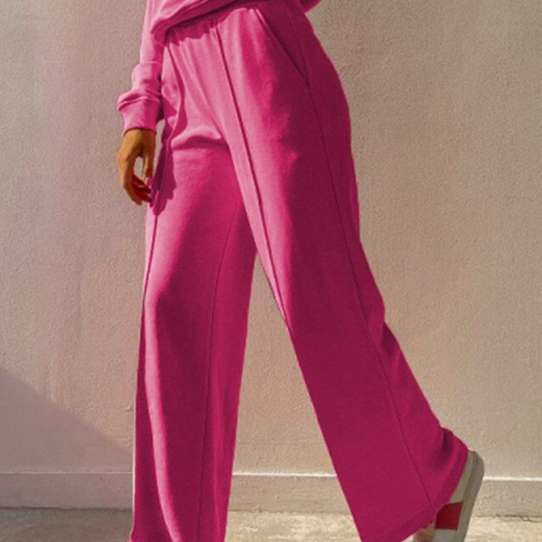 Dames Joggingpak met Oversized Sweater en Wide Leg Broek