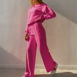 Dames Joggingpak met Oversized Sweater en Wide Leg Broek