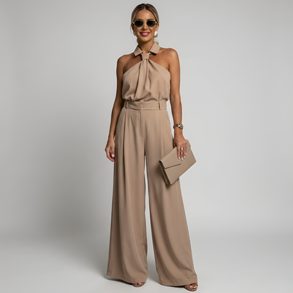 Dames Jumpsuit met Halternek en Wide Leg Broek