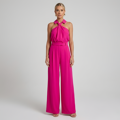 Dames Jumpsuit met Halternek en Wide Leg Broek