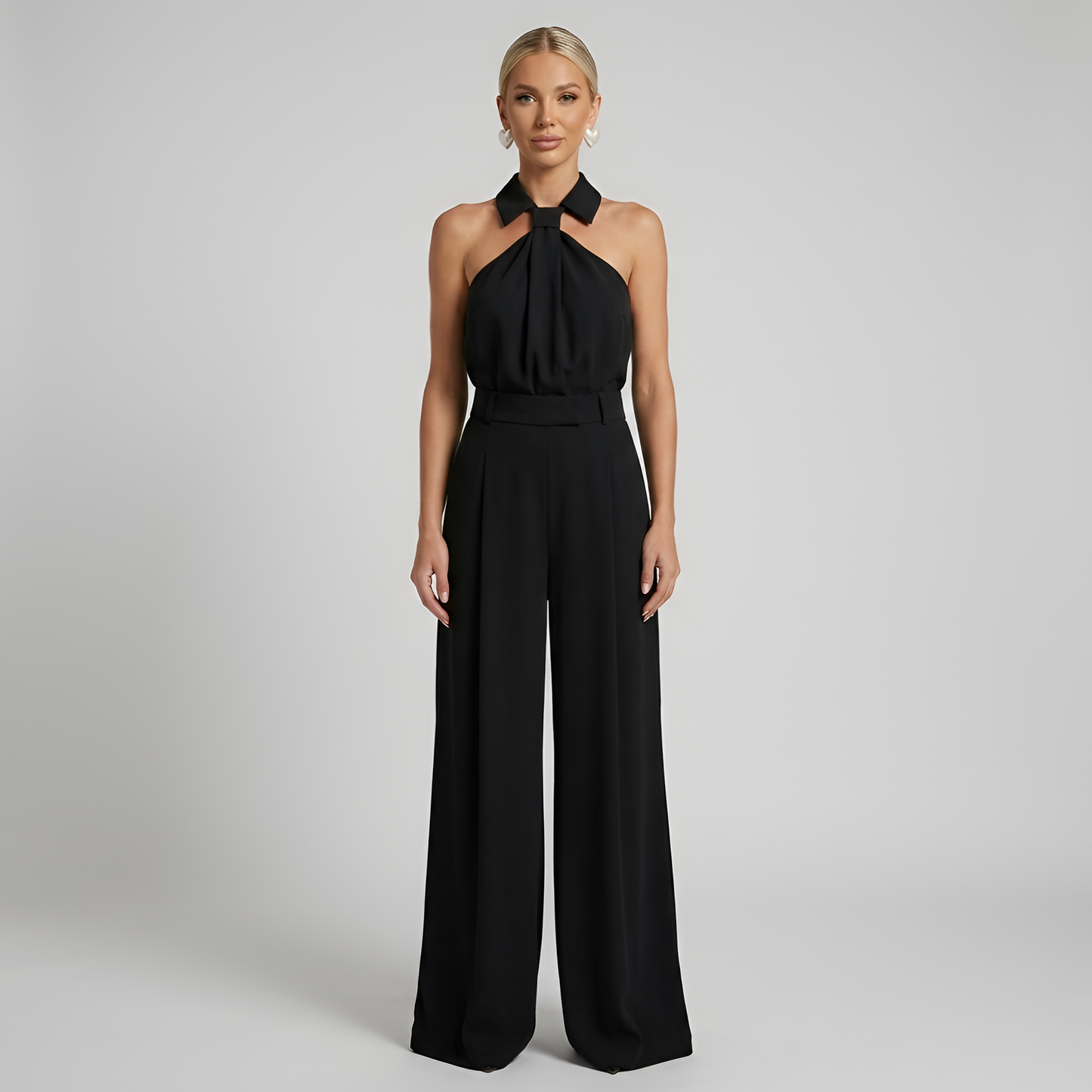 Dames Jumpsuit met Halternek en Wide Leg Broek