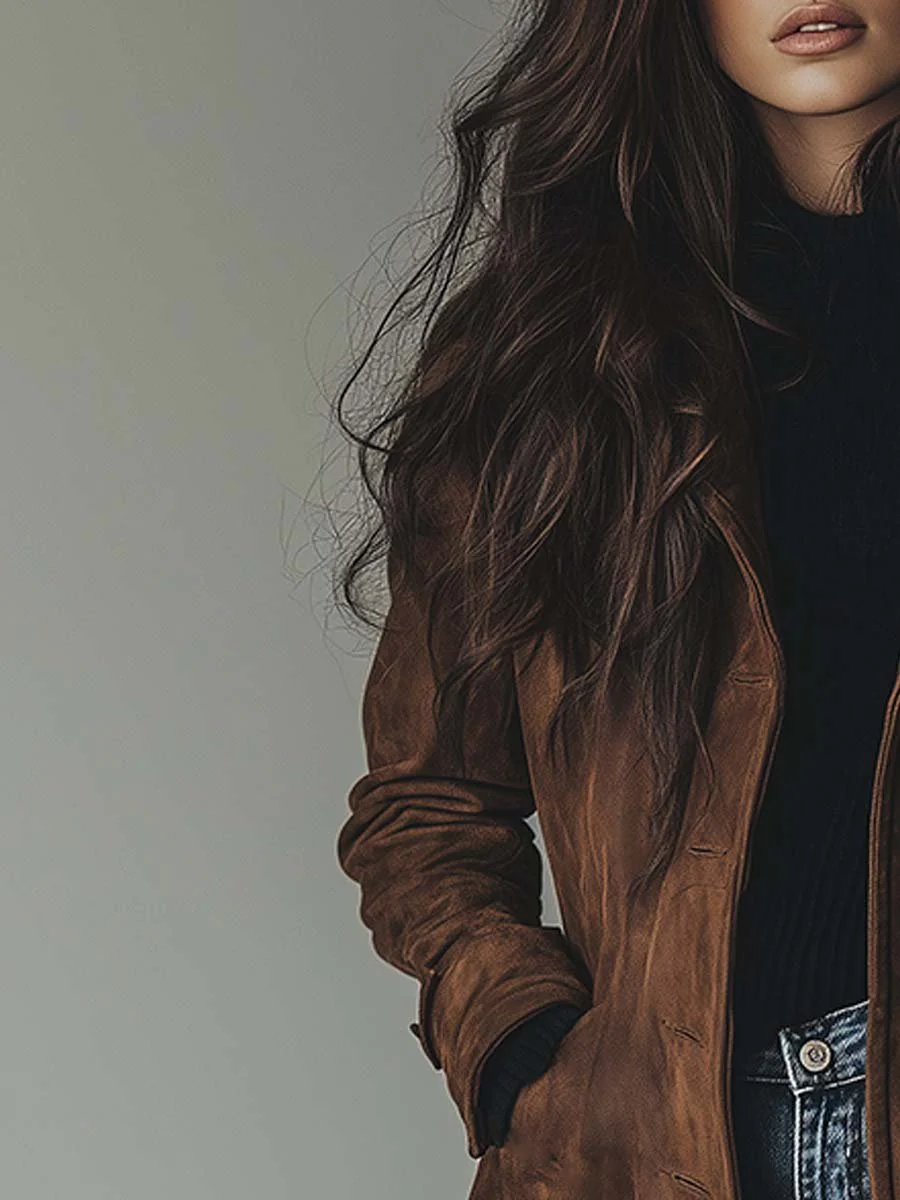 Dames Klassieke Trenchcoat in Vintage Look met Knoopsluiting