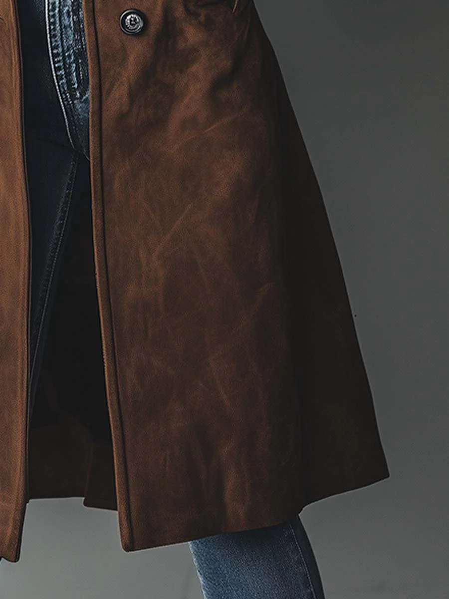 Dames Klassieke Trenchcoat in Vintage Look met Knoopsluiting