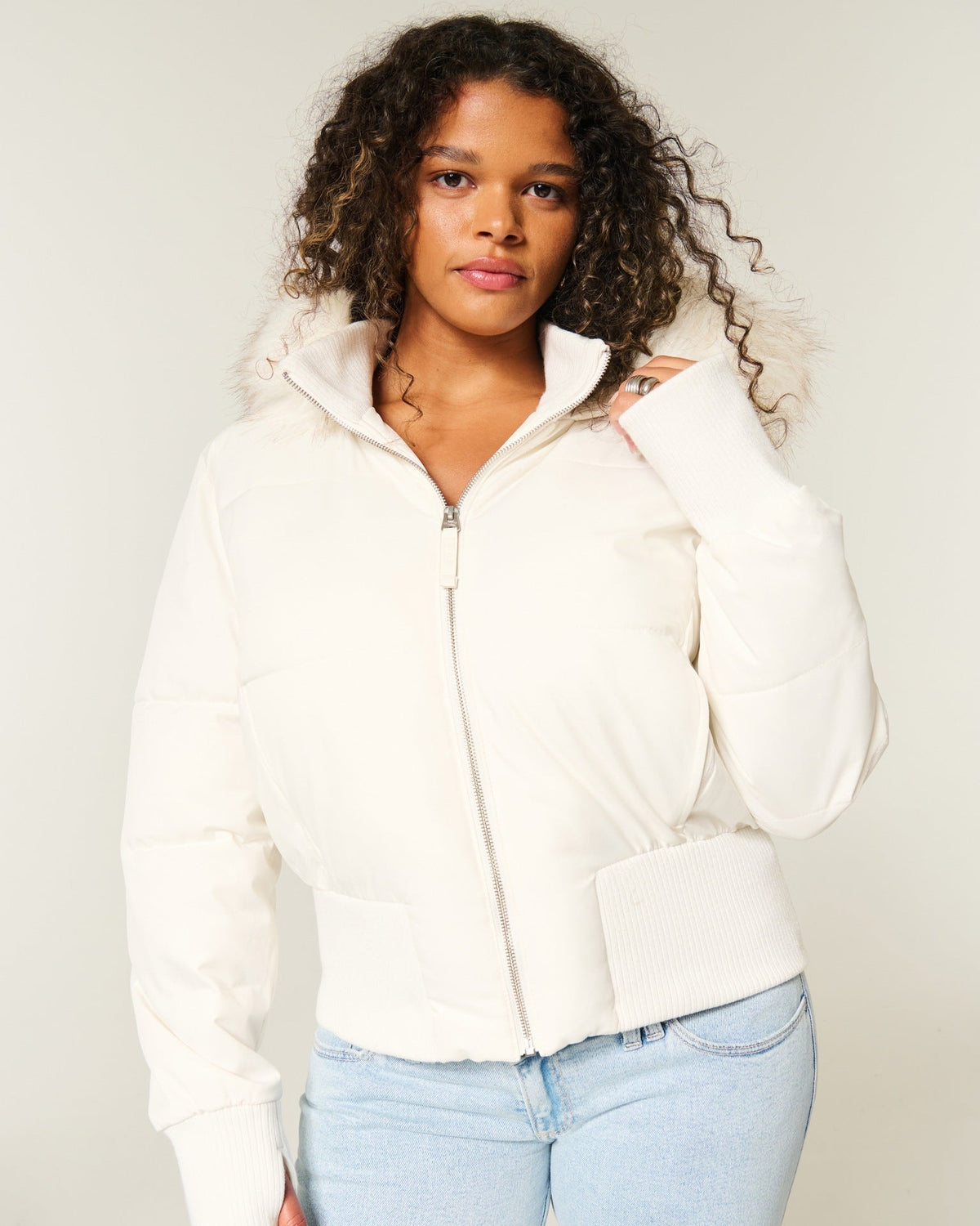Dames Korte Pufferjas met Capuchon