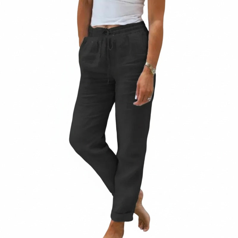 Dames Lange Broek met Elastische Taille en Trekkoord