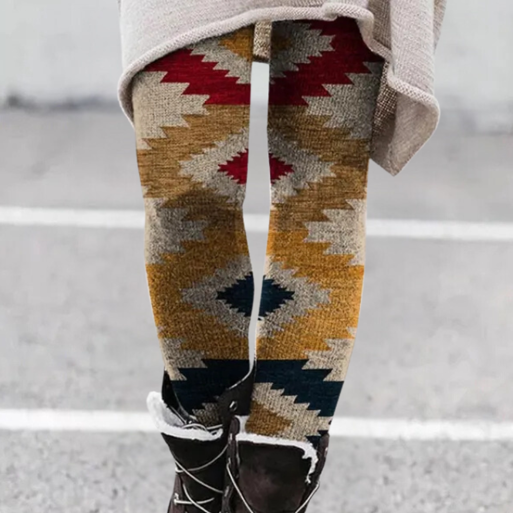 Dames Leggings met Grafische Print en Elastische Taille
