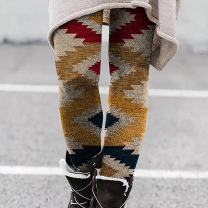 Dames Leggings met Grafische Print en Elastische Taille
