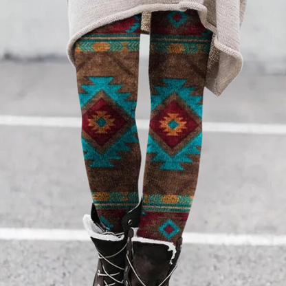 Dames Leggings met Grafische Print en Elastische Taille