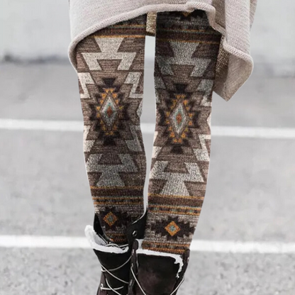Dames Leggings met Grafische Print en Elastische Taille