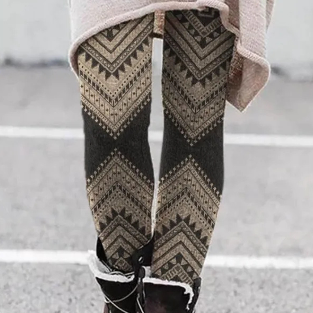 Dames Leggings met Grafische Print en Elastische Taille