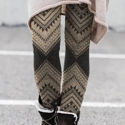 Dames Leggings met Grafische Print en Elastische Taille