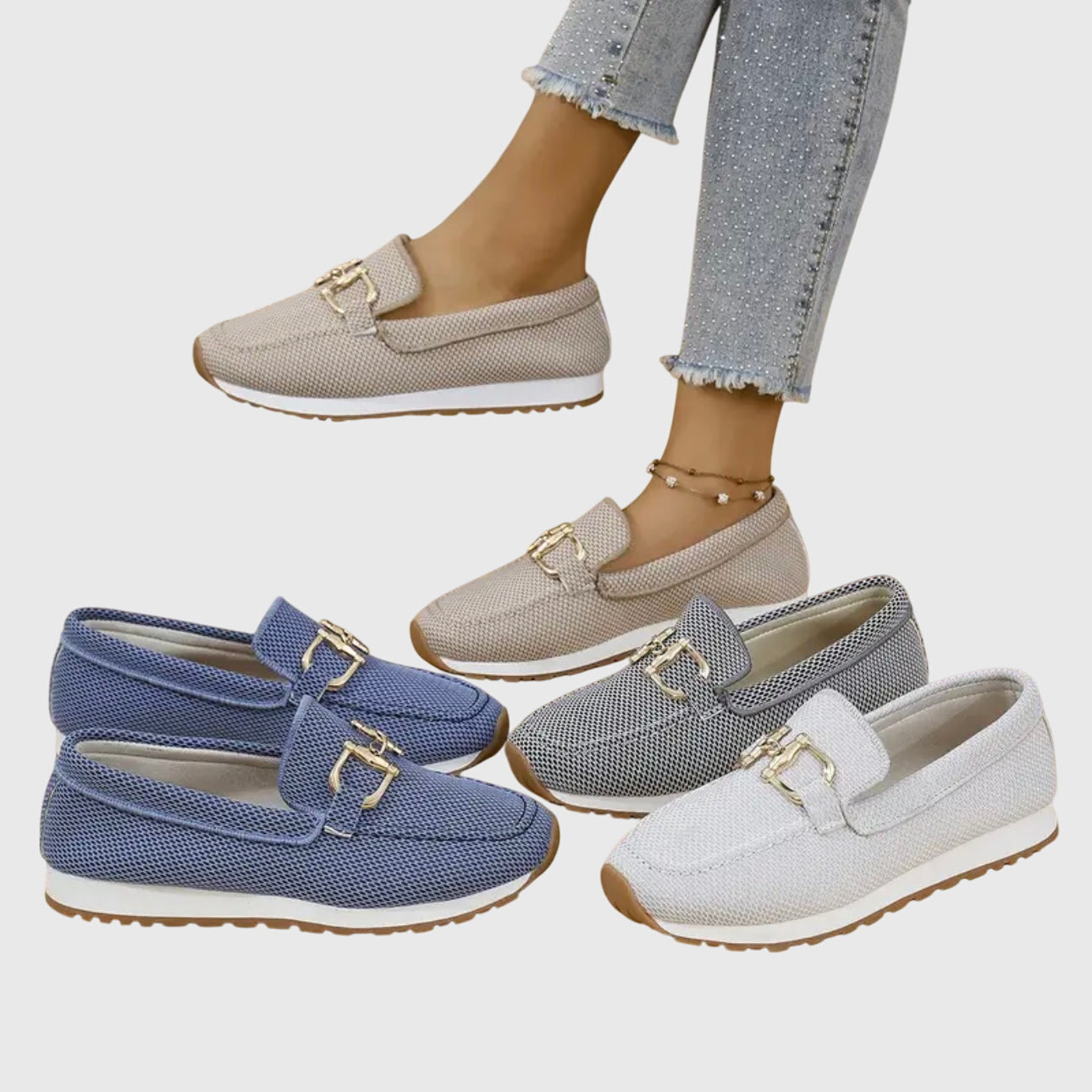 Dames Loafers met Gouden Ketting Detail en Plateau Zool