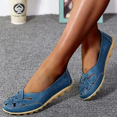 Dames Loafers met Uitsparing en Gevlochten Detail