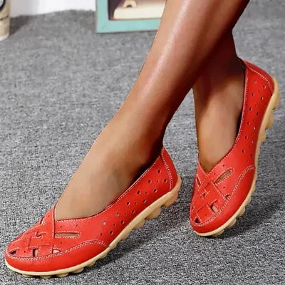 Dames Loafers met Uitsparing en Gevlochten Detail