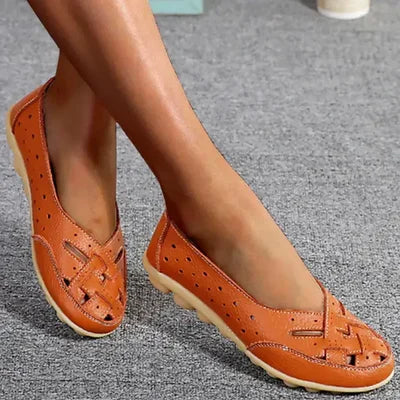 Dames Loafers met Uitsparing en Gevlochten Detail