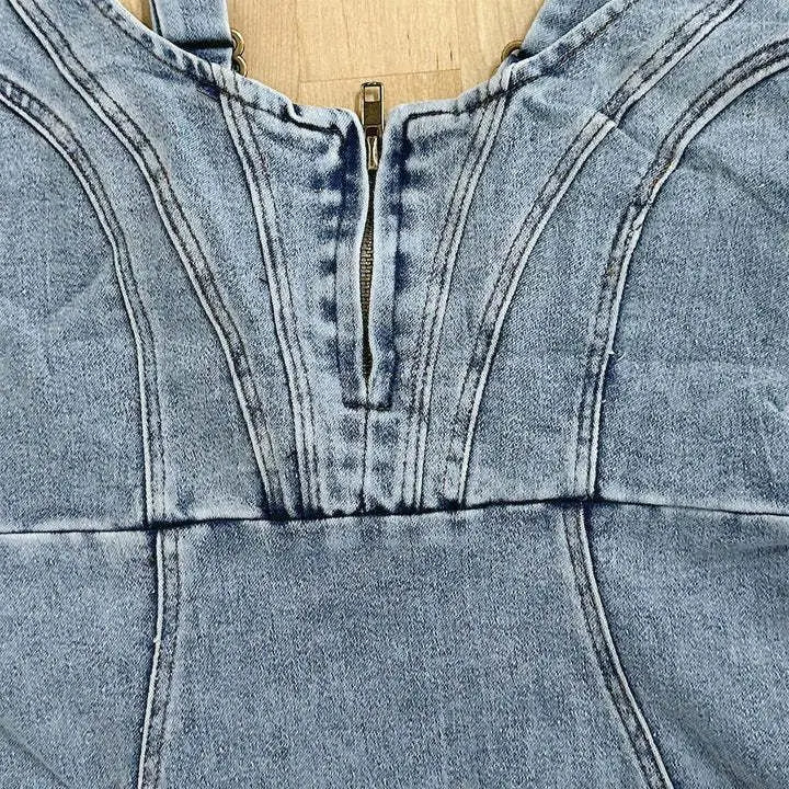 Dames Midi Jurk Mouwloos met Slim Fit, Verstelbare Bandjes en Zijsplit
