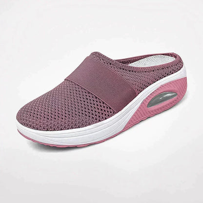 Dames Muiltjes Sneaker met Luchtzooltje en Elastische Band Regular Fit Roze