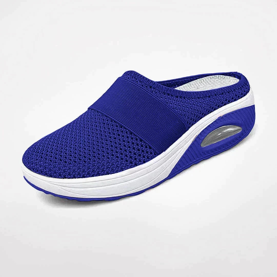 Dames Muiltjes Sneaker met Luchtzooltje en Elastische Band Regular Fit Blauw