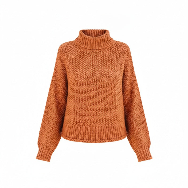Dames Oversized Sweater met Coltrui en Lange Mouw