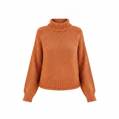 Dames Oversized Sweater met Coltrui en Lange Mouw