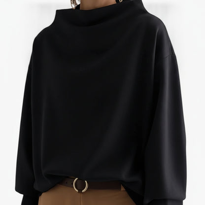 Dames Oversized Sweater met Hoge Kraag en Drop Shoulders