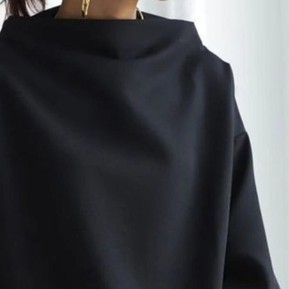 Dames Oversized Sweater met Hoge Kraag en Drop Shoulders