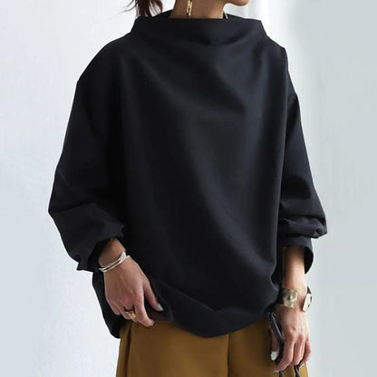 Dames Oversized Sweater met Hoge Kraag en Drop Shoulders