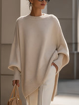 Dames Oversized Sweater met Vleermuismouw en Ronde Hals