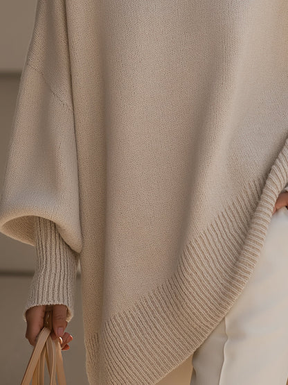 Dames Oversized Sweater met Vleermuismouw en Ronde Hals