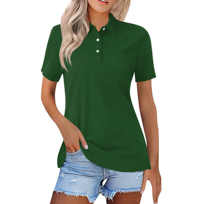 Dames Polo met Korte Mouw en Polokraag Slim Fit Groen