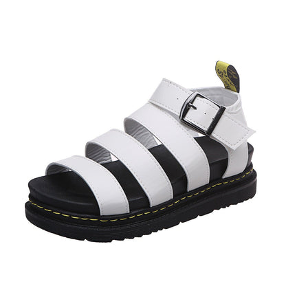 Dames Sandalen met Brede Bandjes, Plateauzool en Enkelbgesp