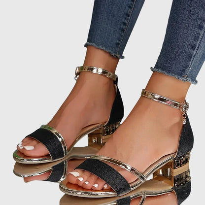 Dames Sandalen met Enkelband en Blokhak