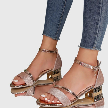 Dames Sandalen met Enkelband en Blokhak
