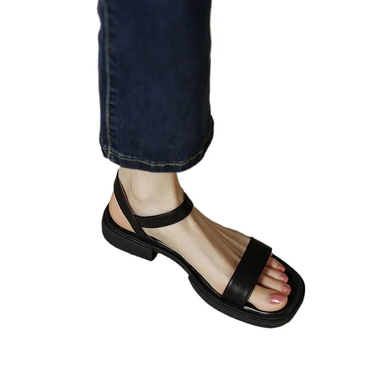 Dames Sandalen met Enkelbandjes en Blokhak