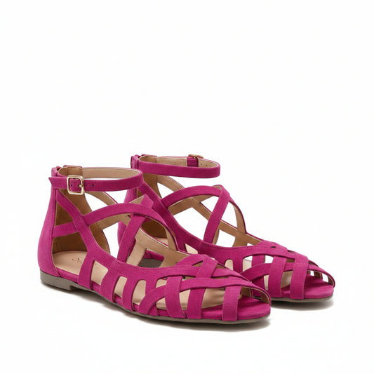 Dames Sandalen Plat met Gevlochten Bandjes en Open Neus