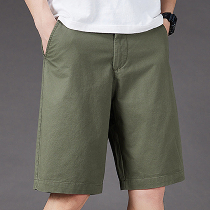 Dames Shorts met Hoge Taille, Zijzakken en Rechte Pijpen tot Kniehoogte Groen